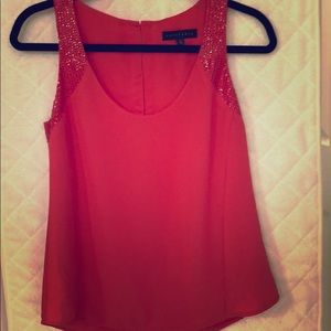 Sanctuary Coral Sequin Top